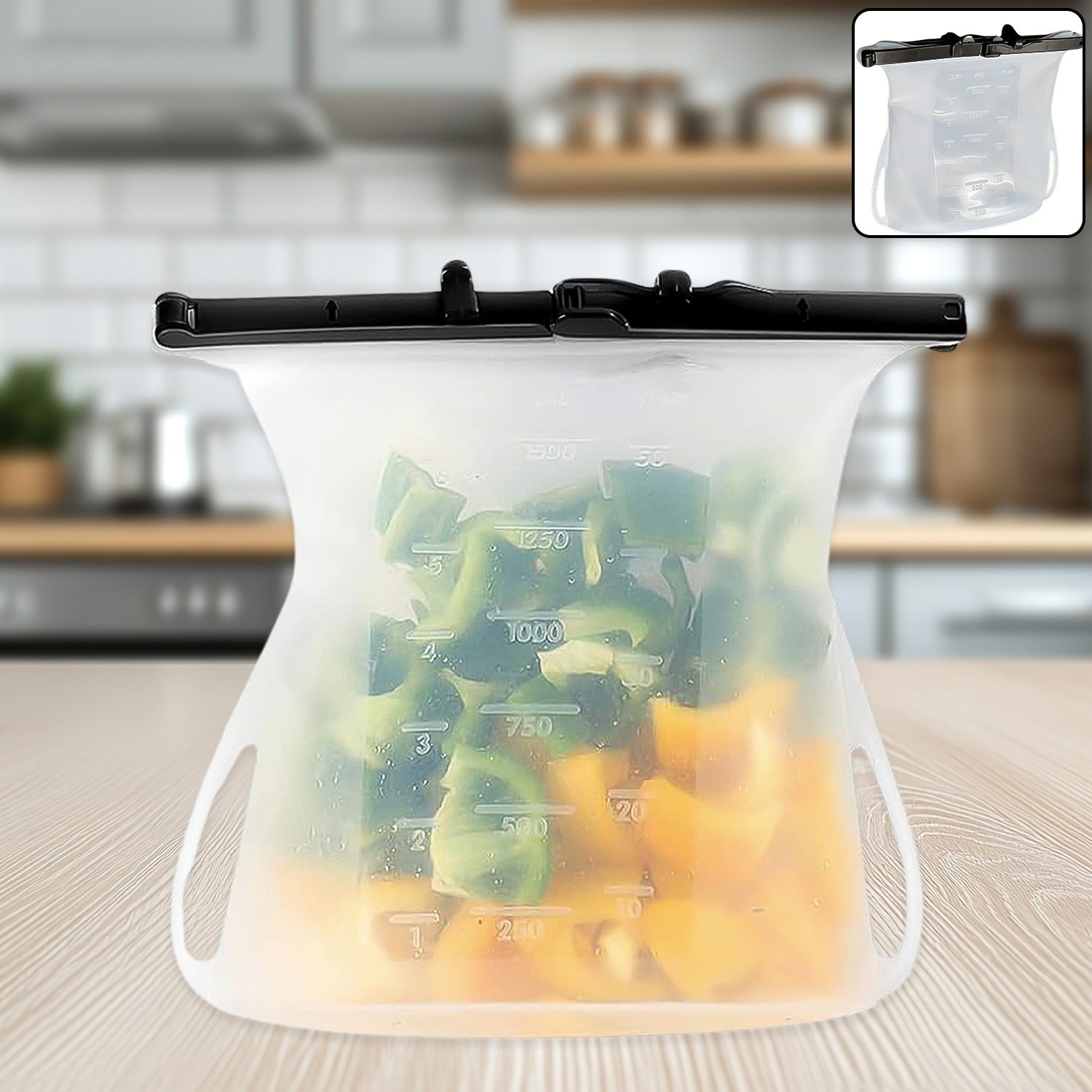 Reusable Silicone Food Bag – Leakproof, Flat Bottom, BPA-Free, Microwave & Dishwasher Safe Reusable Silicone Food Bag – Leakproof, Flat Bottom, BPA-Free, Microwave & Dishwasher Safe